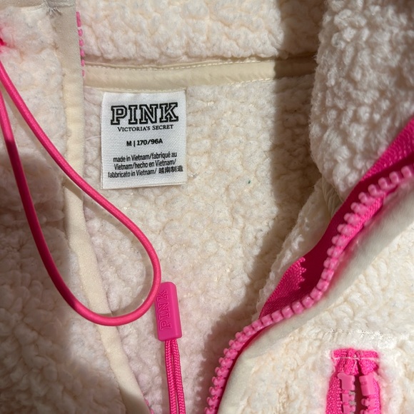 VS pink Sherpa half zip pullover size M - Picture 2 of 2
